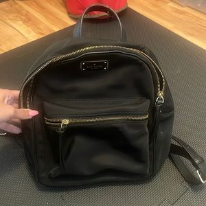 Black Kate Spade Mini Backpack With Gold Hardware